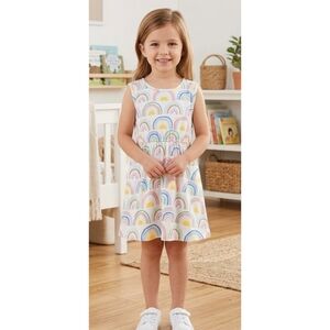 Rumi + Ryder Sleeveless Sunshine Rainbow Print Dress White Size XS (4-5)